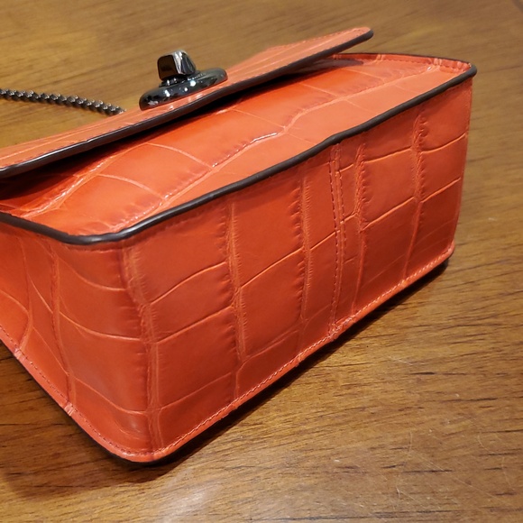 Like NEW Coach Bowery Croc Embossed Crossbody - Picture 6 of 12